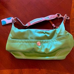 Vintage satin COACH hobo bag shoulder bag in GREEN